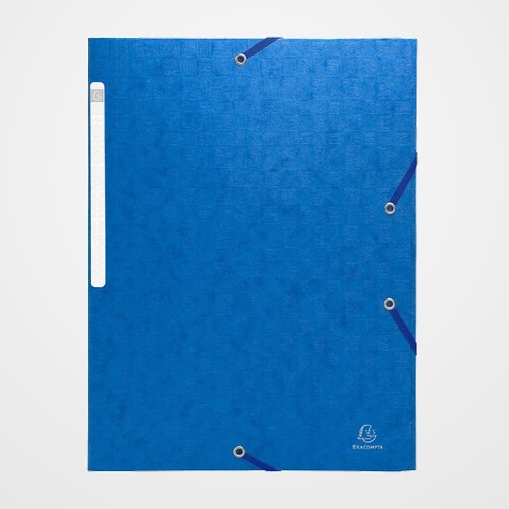 CARPETA de GOMAS y SOLAPAS EXACOMPTA SCOTTEN MAXI CARTON GOFRADO A4 con ETIQUETA AZUL