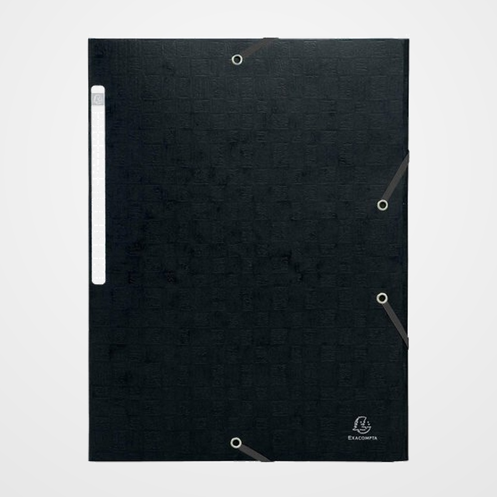 CARPETA de GOMAS y SOLAPAS EXACOMPTA SCOTTEN MAXI CARTON GOFRADO A4 con ETIQUETA NEGRO