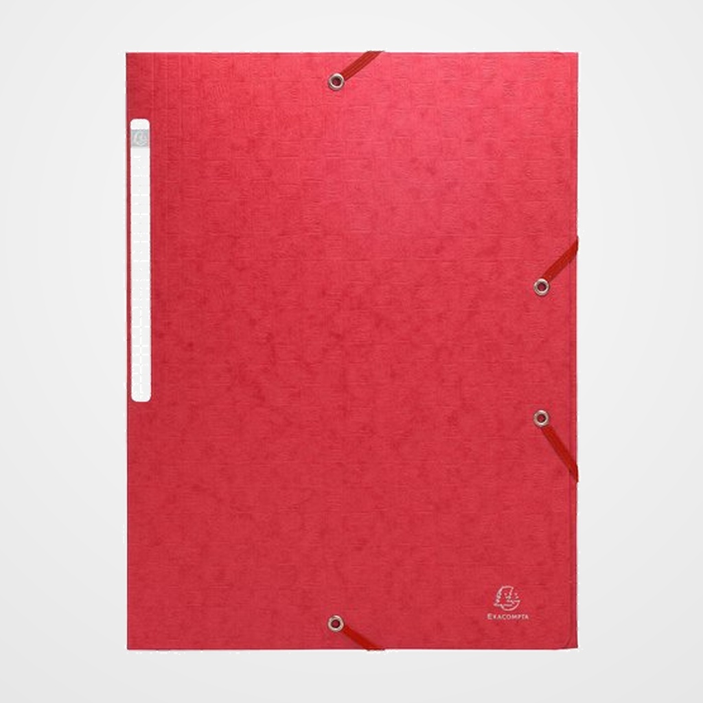 CARPETA de GOMAS y SOLAPAS EXACOMPTA SCOTTEN MAXI CARTON GOFRADO A4 con ETIQUETA ROJO