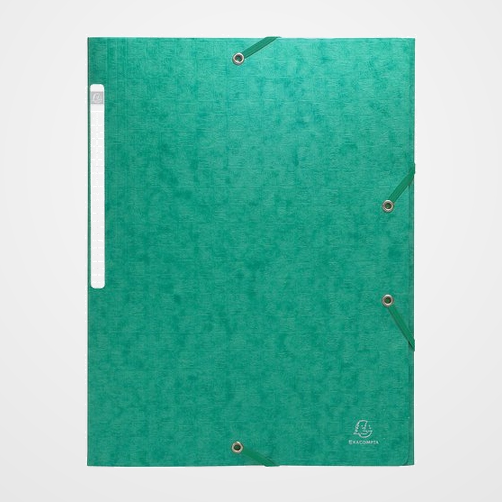 CARPETA de GOMAS y SOLAPAS EXACOMPTA SCOTTEN MAXI CARTON GOFRADO A4 con ETIQUETA VERDE