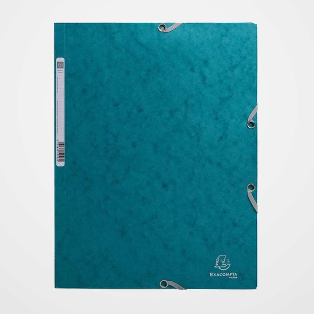 CARPETA de GOMAS y SOLAPAS EXACOMPTA SKANDI CARTULINA A4 400g con ETIQUETA AZUL PACIFICO