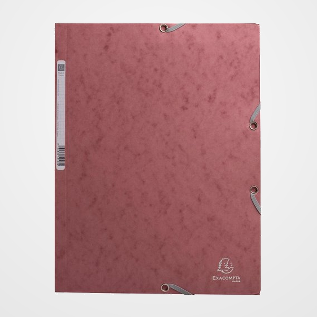 CARPETA de GOMAS y SOLAPAS EXACOMPTA SKANDI CARTULINA A4 400g con ETIQUETA ROSA VIEJO