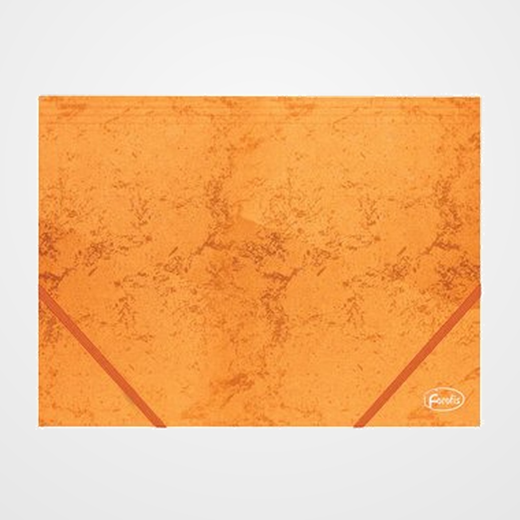 CARPETA de GOMAS y SOLAPAS FOROFIS CARTON A4 NARANJA