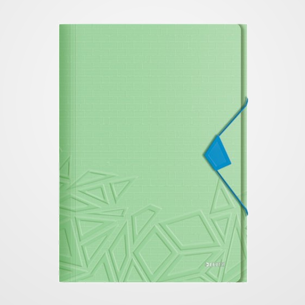 CARPETA de GOMAS y SOLAPAS LEITZ URBAN CHIC PP A4 VERDE