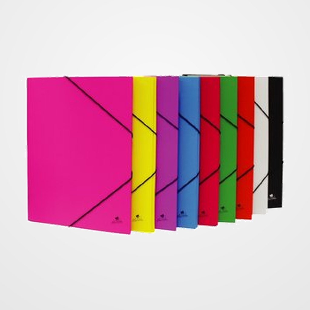 CARPETA de GOMAS y SOLAPAS MARIOLA MERIDA CARTON FORRADO Fº VIOLETA