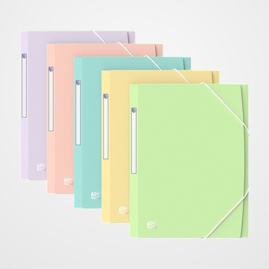 CARPETA de GOMAS y SOLAPAS OXFORD URBAN PP TRANSLUCIDO A4+ con ETIQUETA PASTELES SURTIDO (5 col.)