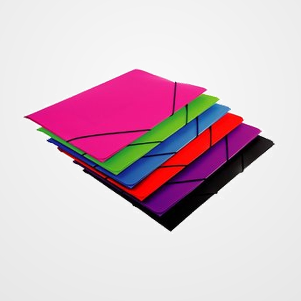 CARPETA de GOMAS y SOLAPAS POLIPROPILENO Fº COLOR NEGRA