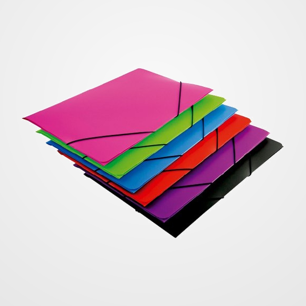 CARPETA de GOMAS y SOLAPAS POLIPROPILENO Fº COLOR ROJO