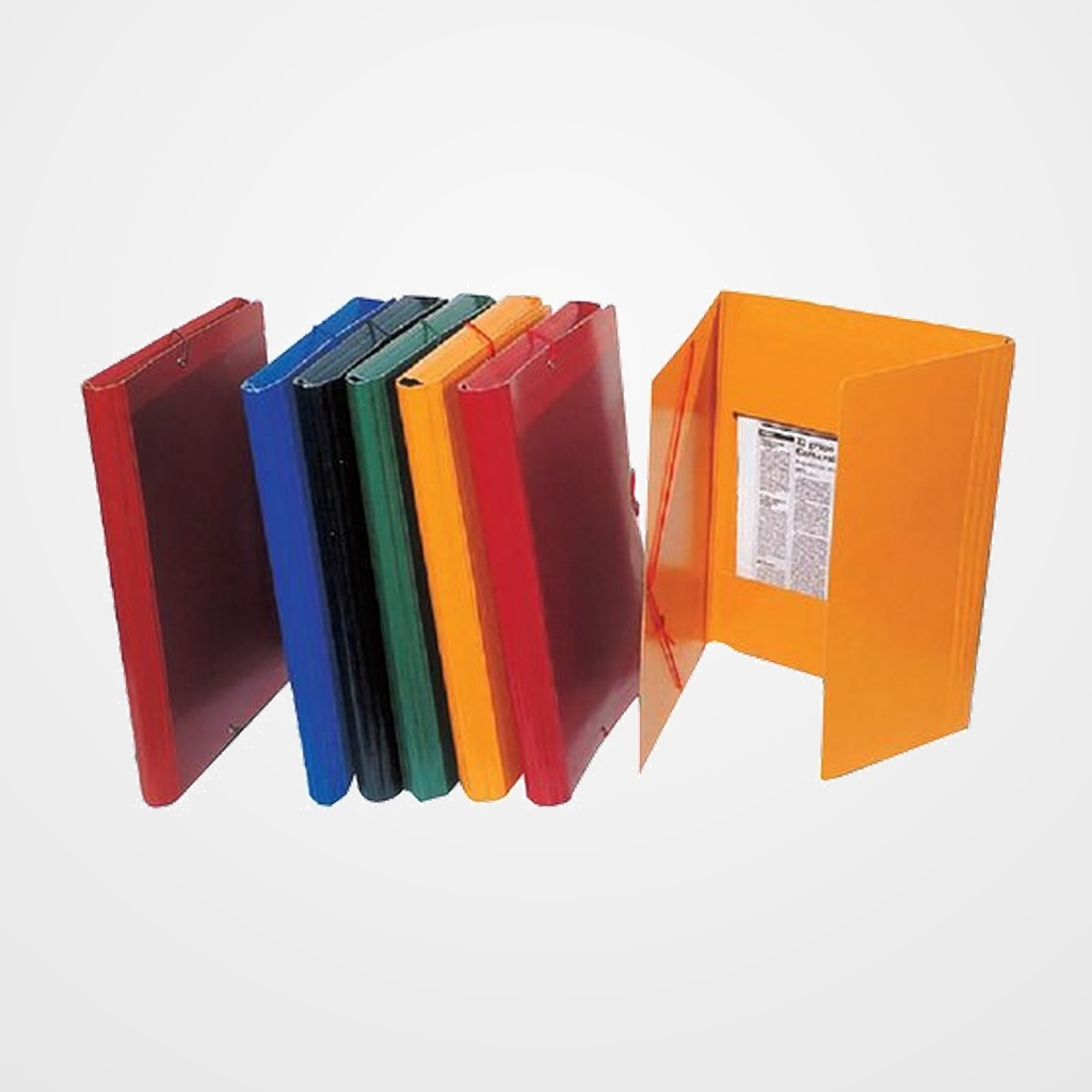 CARPETA de GOMAS y SOLAPAS SARO CARTON Nº10 GOFRADO BRILLO Fº ROJO