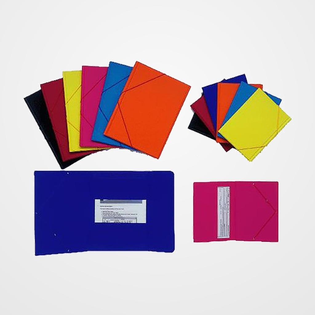 CARPETA de GOMAS y SOLAPAS SARO PVC Fº (9 colores surtidos)