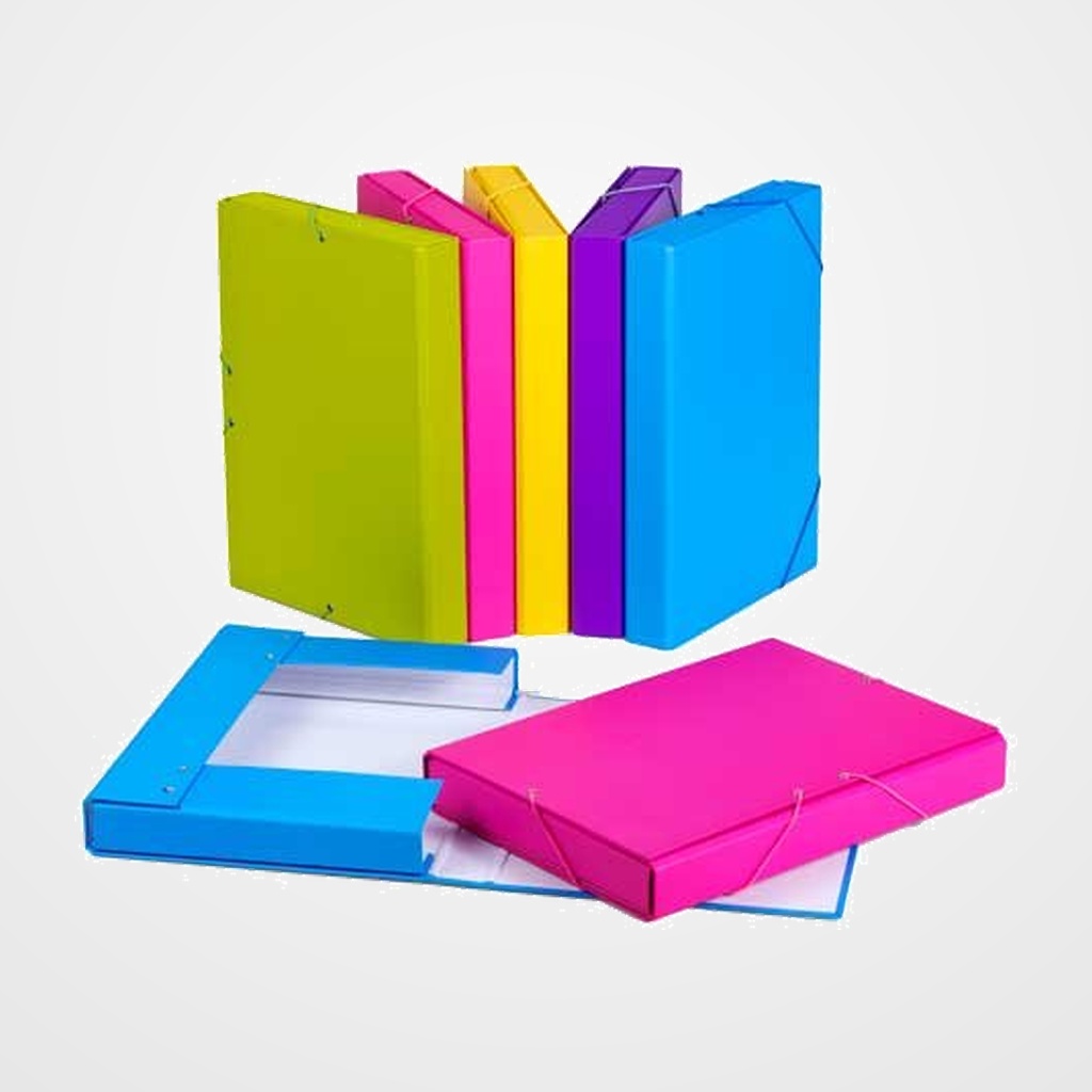 CARPETA de PROYECTOS CARCHIVO CARTON FORRADO FASHION Fº GOMAS 4 cm VIOLETA