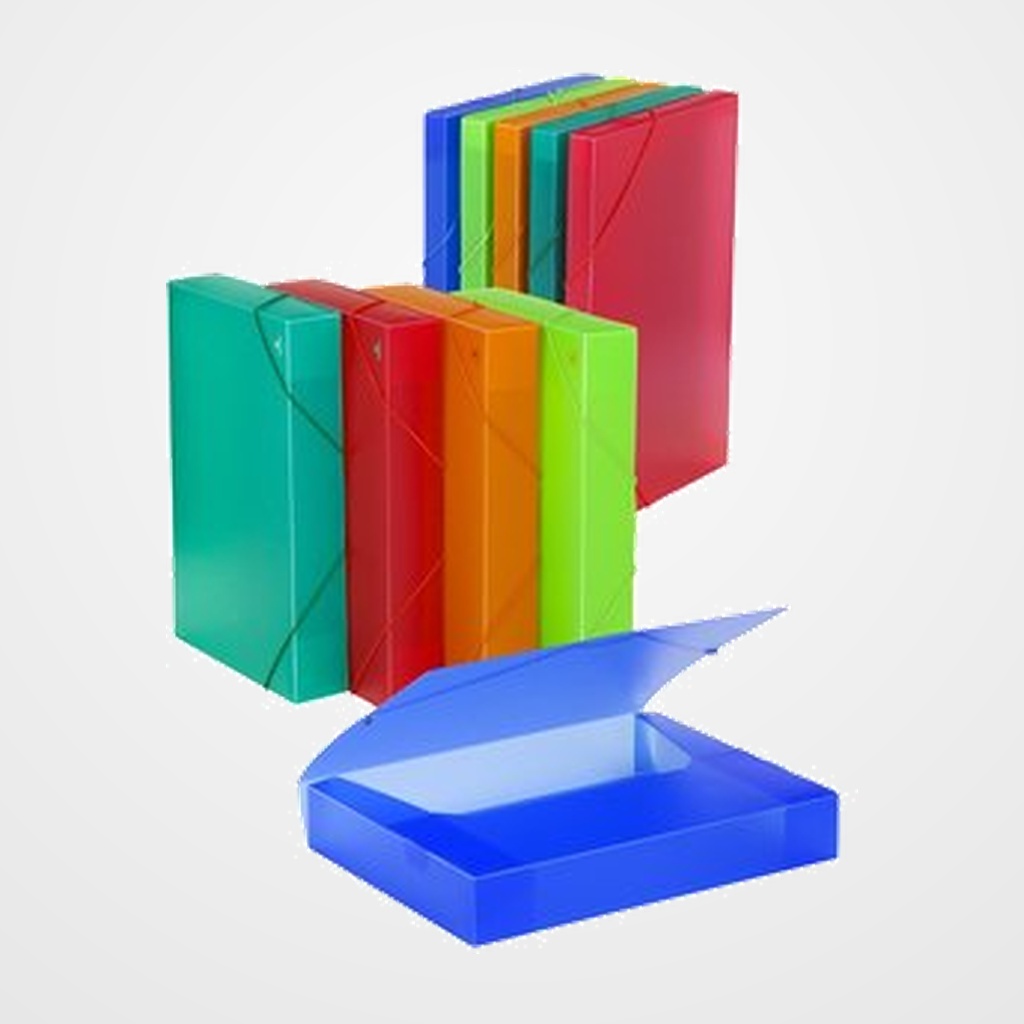 CARPETA de PROYECTOS CARCHIVO PP TRANS. A4 GOMAS 2,5 cm AZUL