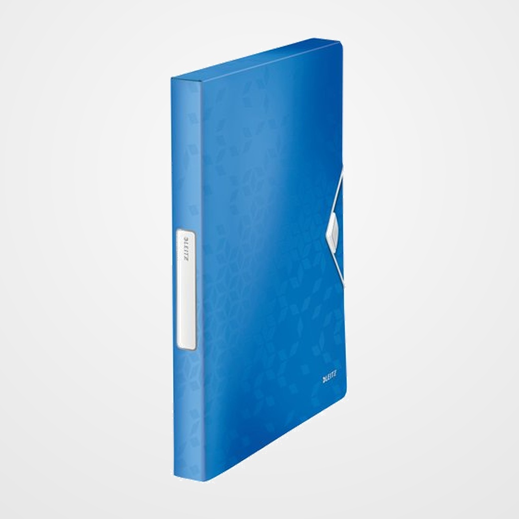 CARPETA de PROYECTOS LEITZ WOW PP A4 GOMAS 3 cm AZUL METALIZADO