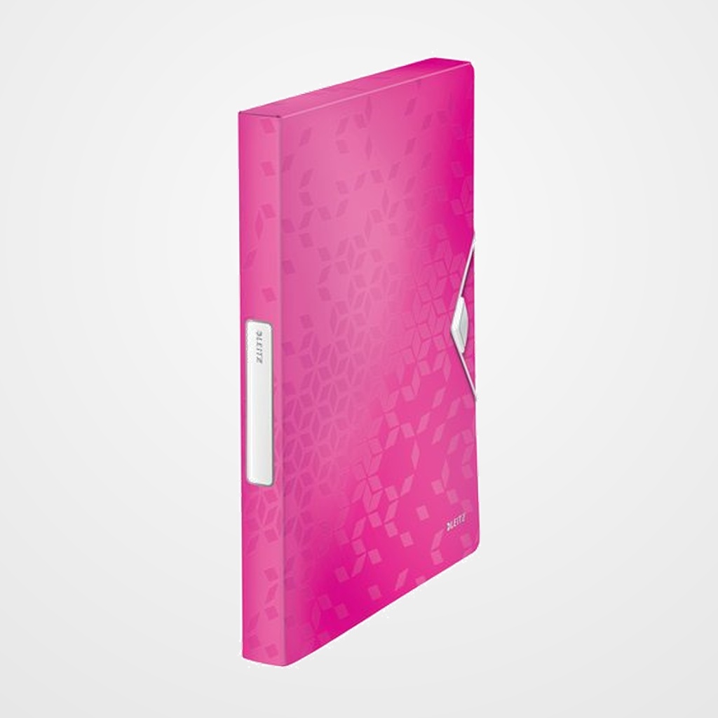 [10408702] CARPETA de PROYECTOS LEITZ WOW PP A4 GOMAS 3 cm FUCSIA METALIZADO