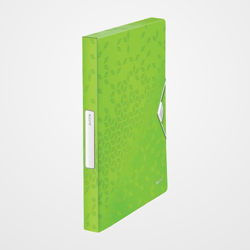 CARPETA de PROYECTOS LEITZ WOW PP A4 GOMAS 3 cm VERDE METALIZADO