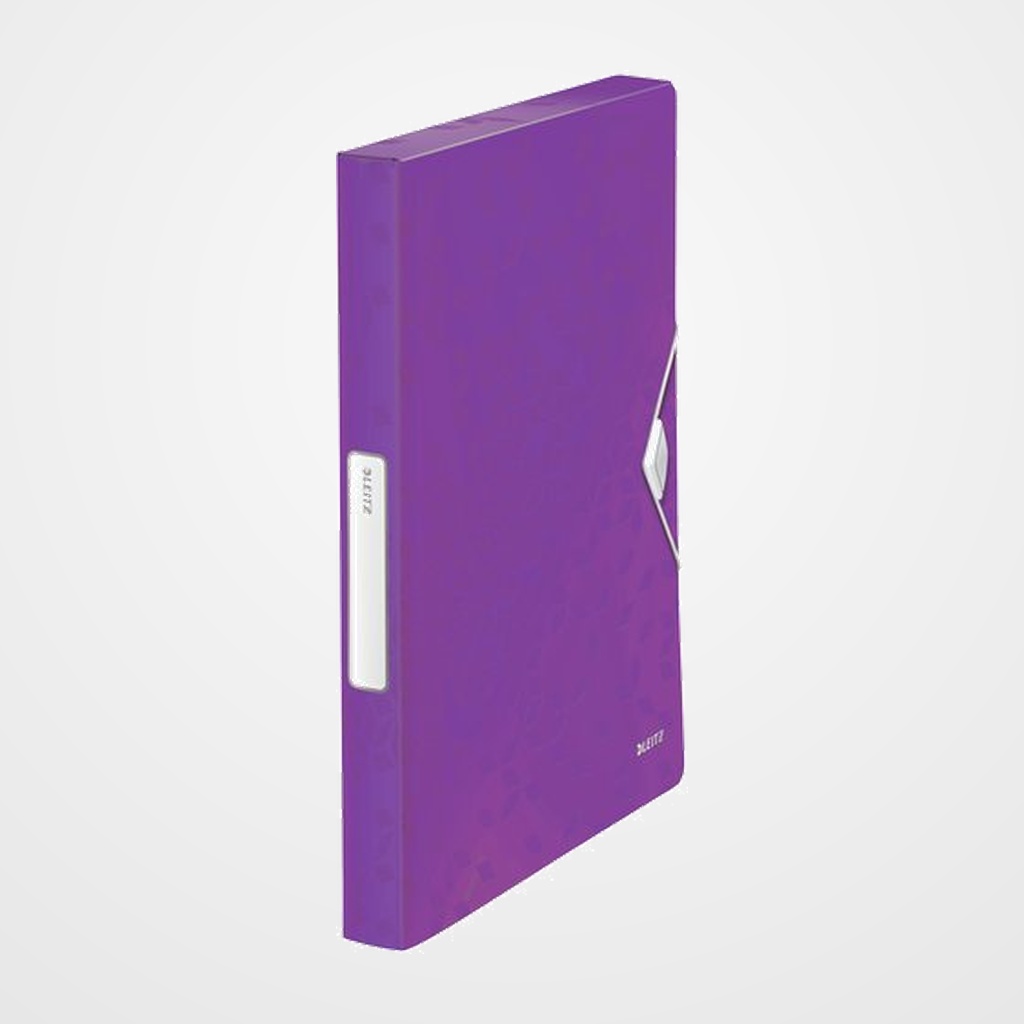 CARPETA de PROYECTOS LEITZ WOW PP A4 GOMAS 3 cm VIOLETA METALIZADO