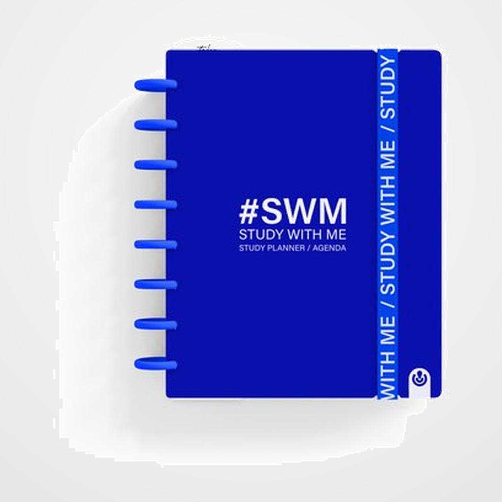 AGENDA ESCOLAR (2026-27) INGENIOX STUDY WITH ME tapa PP FOAM S/V A5 con GOMA AZUL