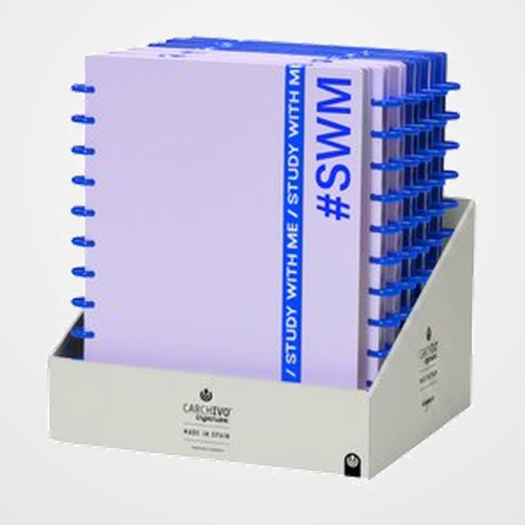 BLOC CARCHIVO INGENIOX STUDY WITH ME tapa PP FOAM AA 80h 100g HORIZONTAL SURTIDO EXPOSITOR de 12