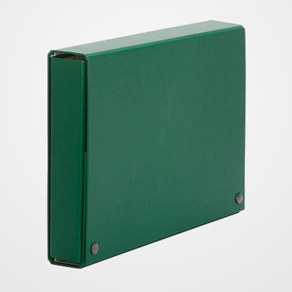 CARPETA de PROYECTOS PARDO CARTON FORRADO PVC A4 BROCHES  5 cm VERDE