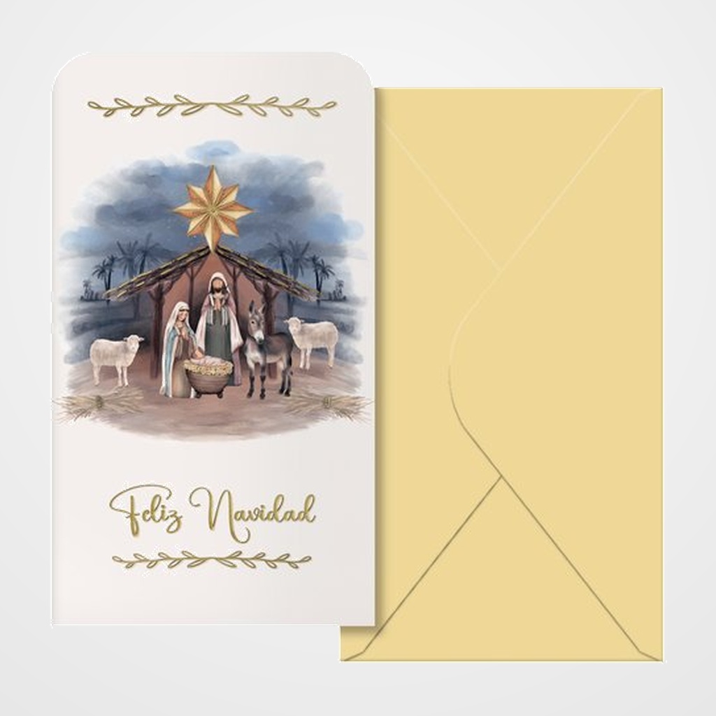 BILLETERO DE FELICITACION DOHE NAVIDAD 90x160 MARIA PACK DE 6