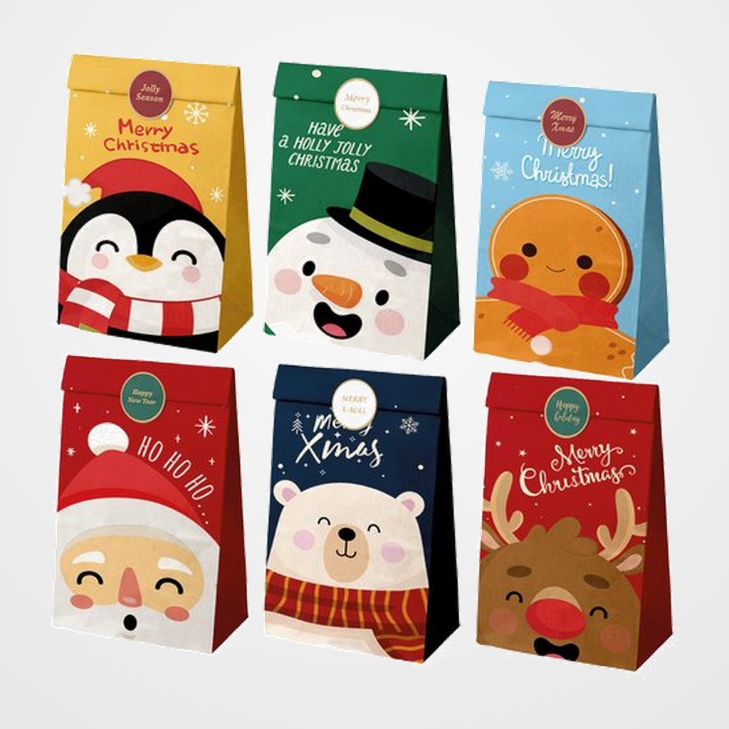 BOLSA de PAPEL DOHE NAVIDAD S/ASAS 22x12x8 cm PACK DE 12
