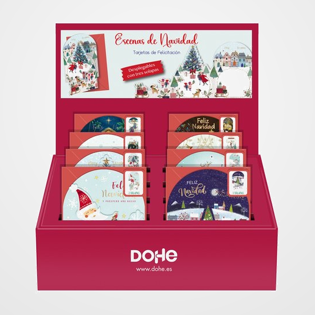 CHRISTMAS DOHE ESCENAS DESPLEGABLES 115x170 SURTIDO EXPOSITOR DE 48