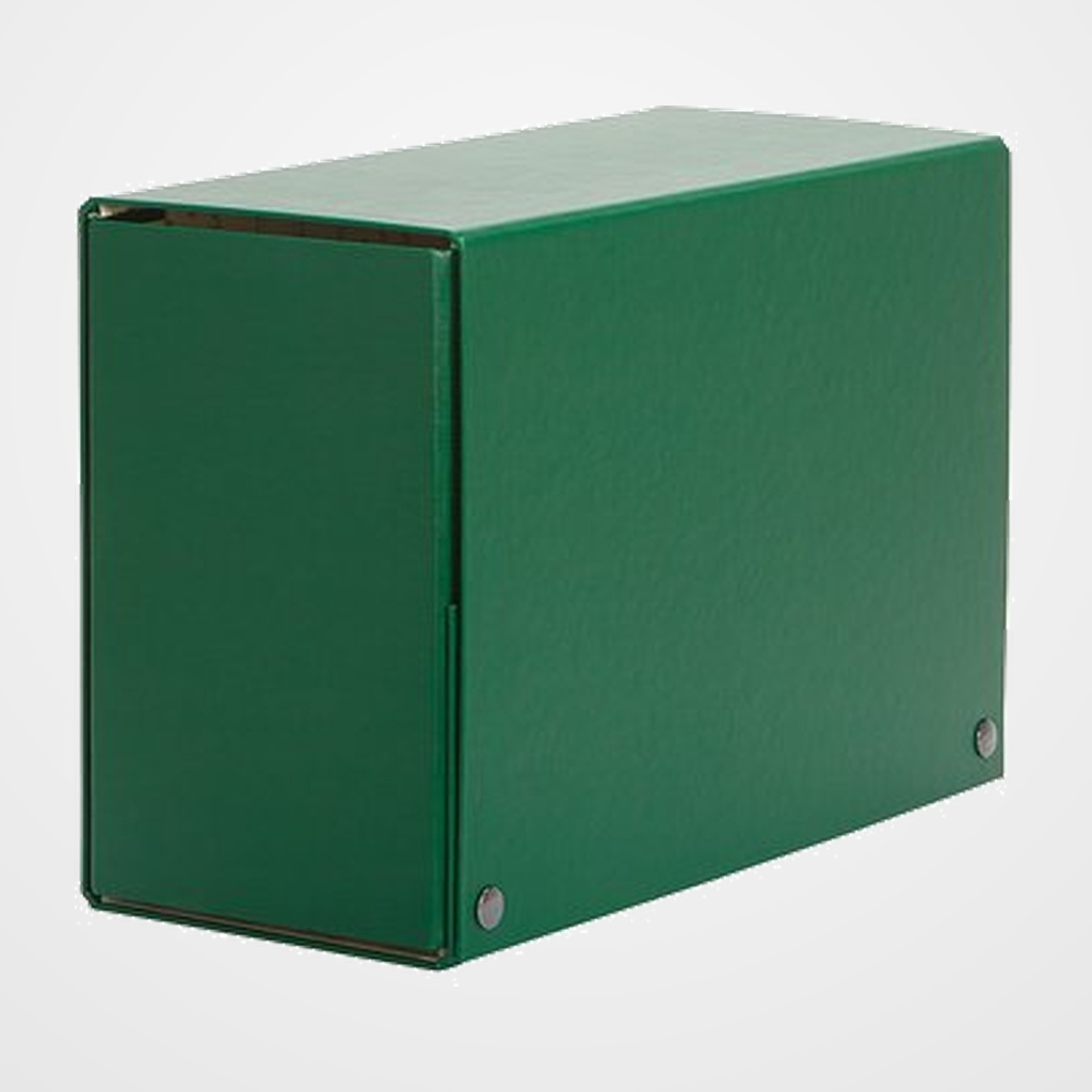 CARPETA de PROYECTOS PARDO CARTON FORRADO PVC A4 BROCHES 12 cm VERDE