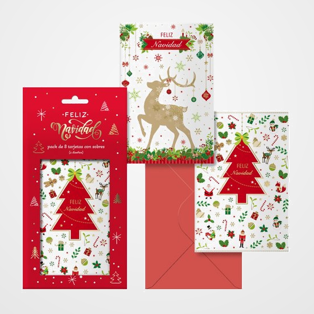 CHRISTMAS DOHE 115x170 CARAMELO PACK DE 8 (4x 2 mod.)
