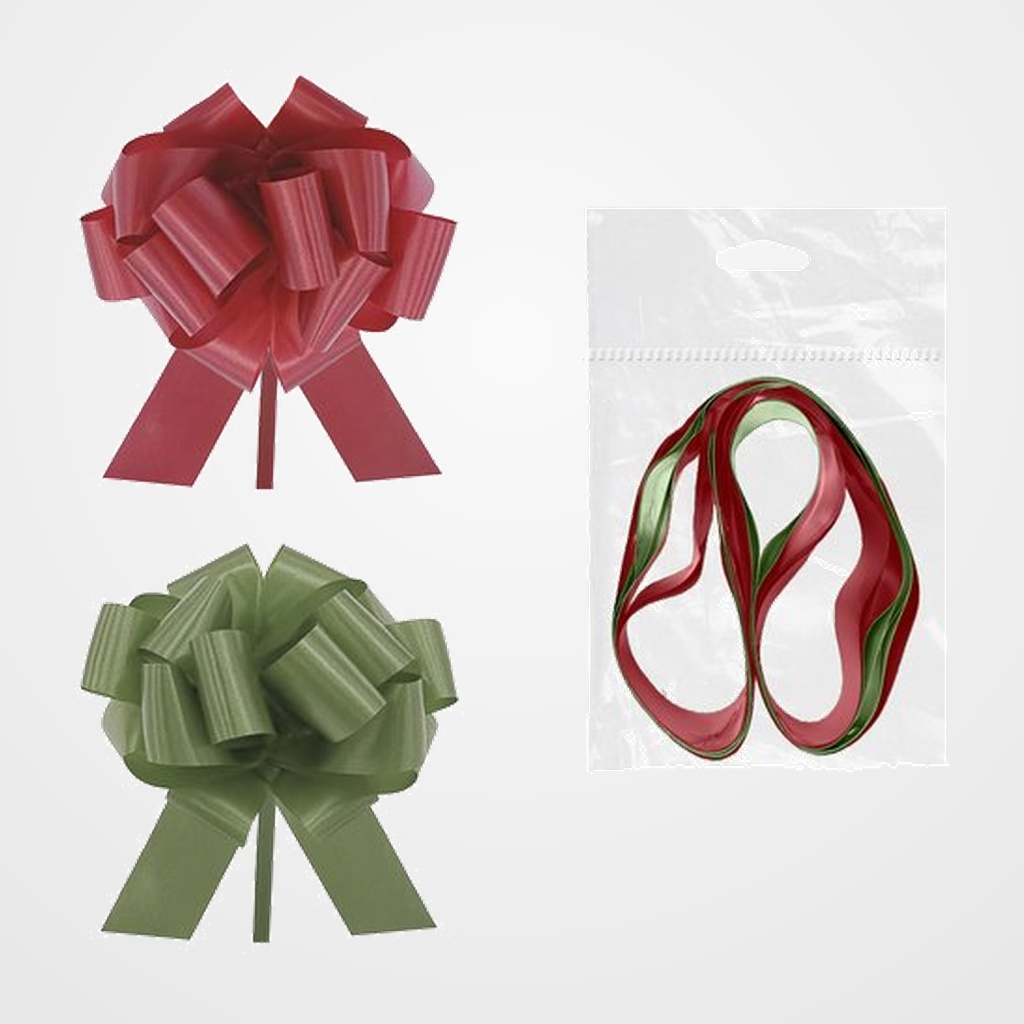 LAZO AUTOMATICO DOHE 31 mm SHINY ROJO Y VERDE PACK DE 2