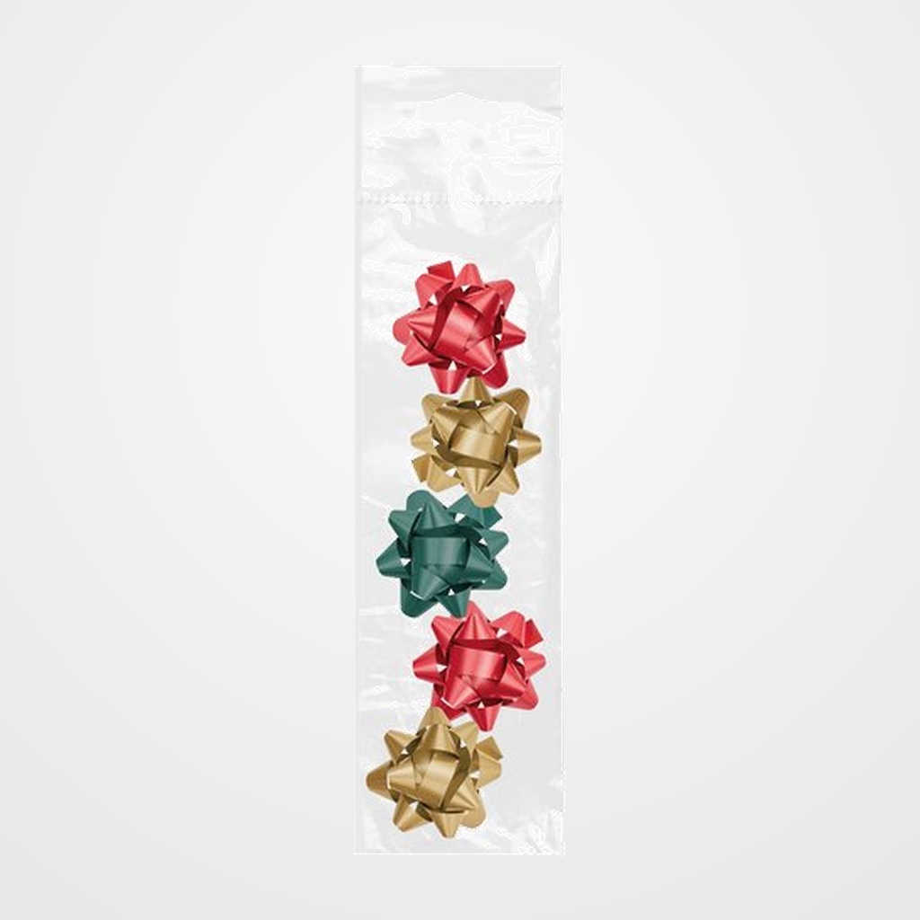 MOÑAS/COCAS DOHE de  10 mm CHIC ROJO, ORO Y VERDE PACK DE 5
