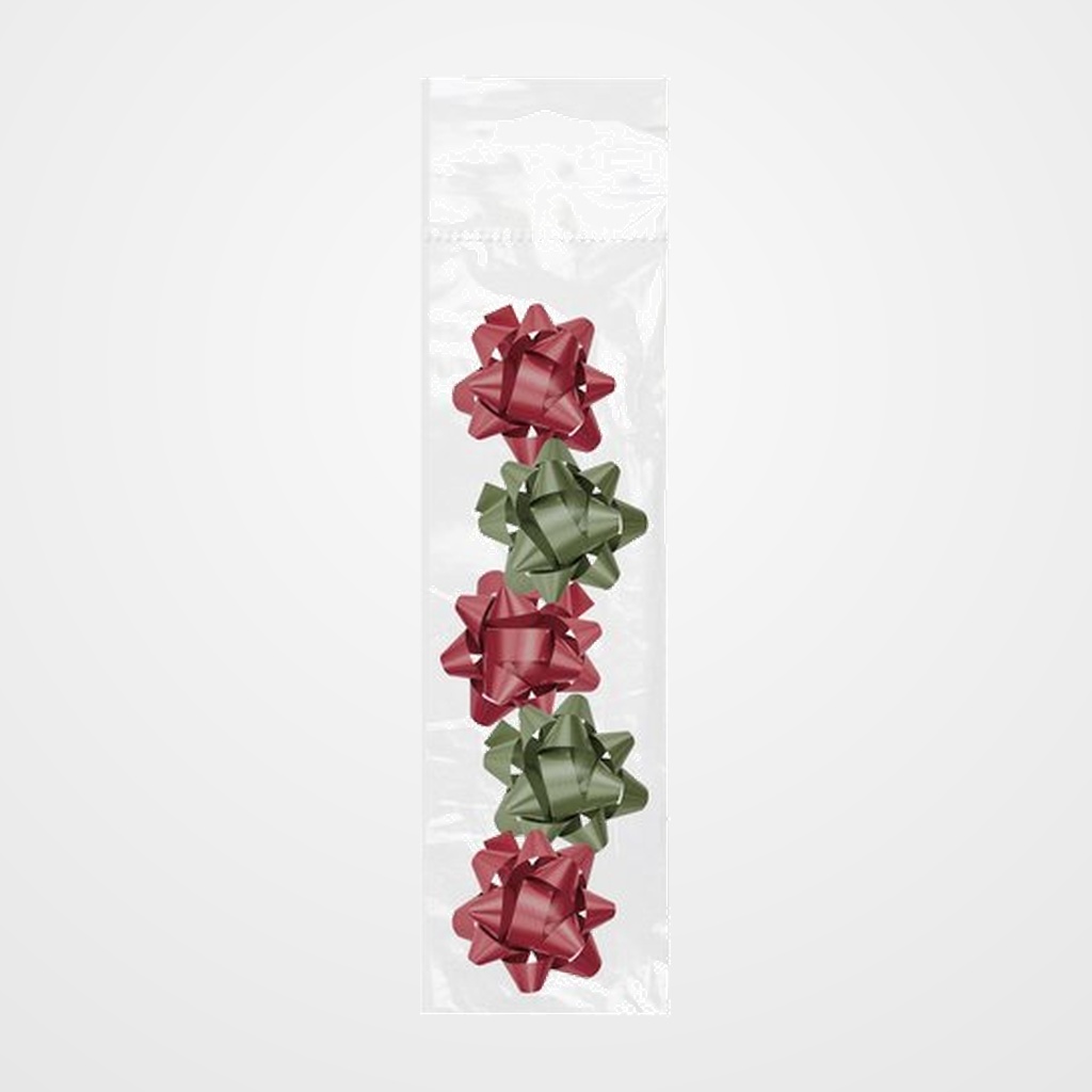MOÑAS/COCAS DOHE de  10 mm CHIC ROJO Y VERDE PACK DE 5