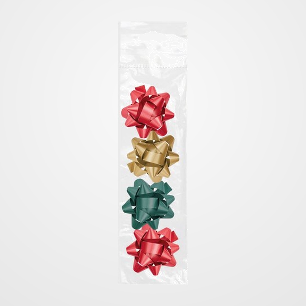 MOÑAS/COCAS DOHE de  14 mm CHIC ROJO, ORO Y VERDE PACK DE 4