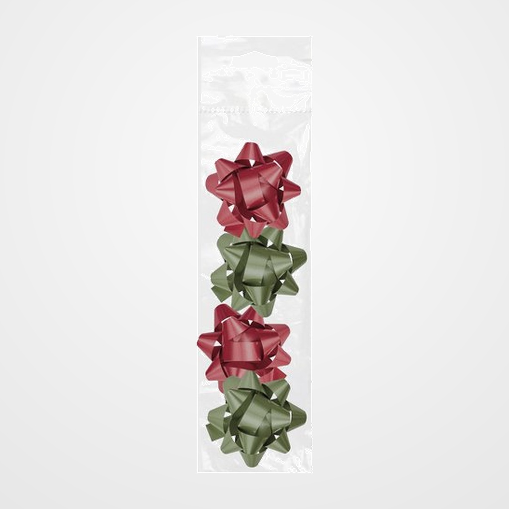 MOÑAS/COCAS DOHE de  14 mm CHIC ROJO Y VERDE PACK DE 4