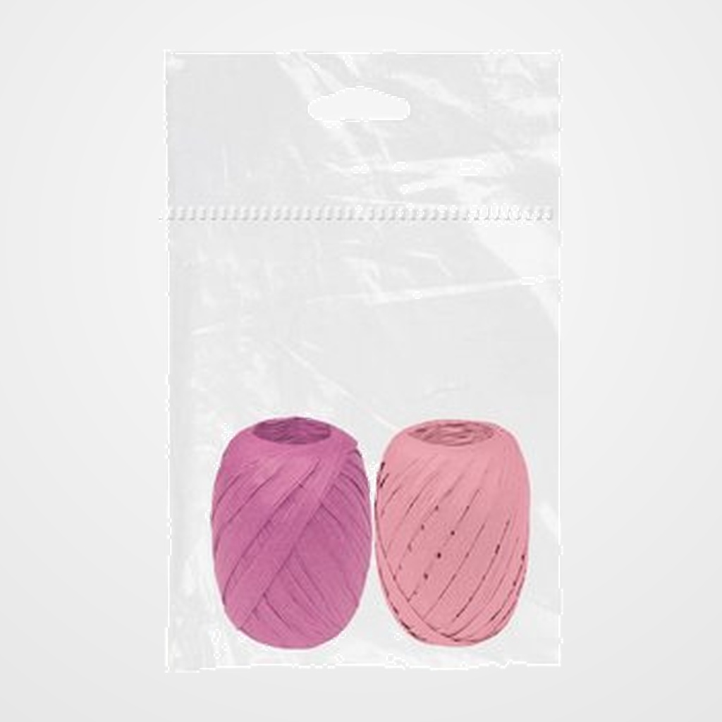 RAFIA CINTA ROLLO DOHE 10 mm x 10 m CHIC ROSA PACK DE 2