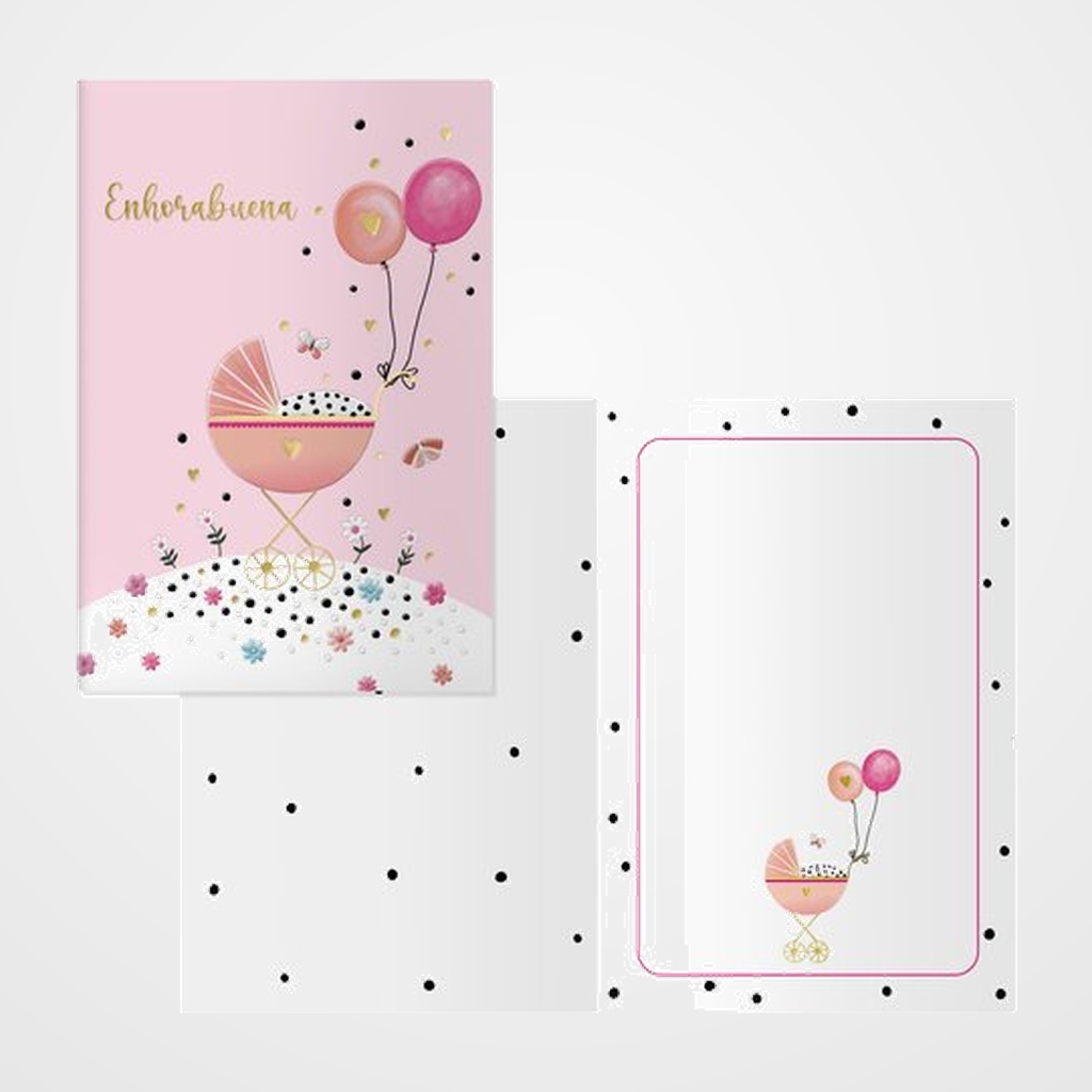 TARJETA DE FELICITACION DOHE 115x170 COCHECITO