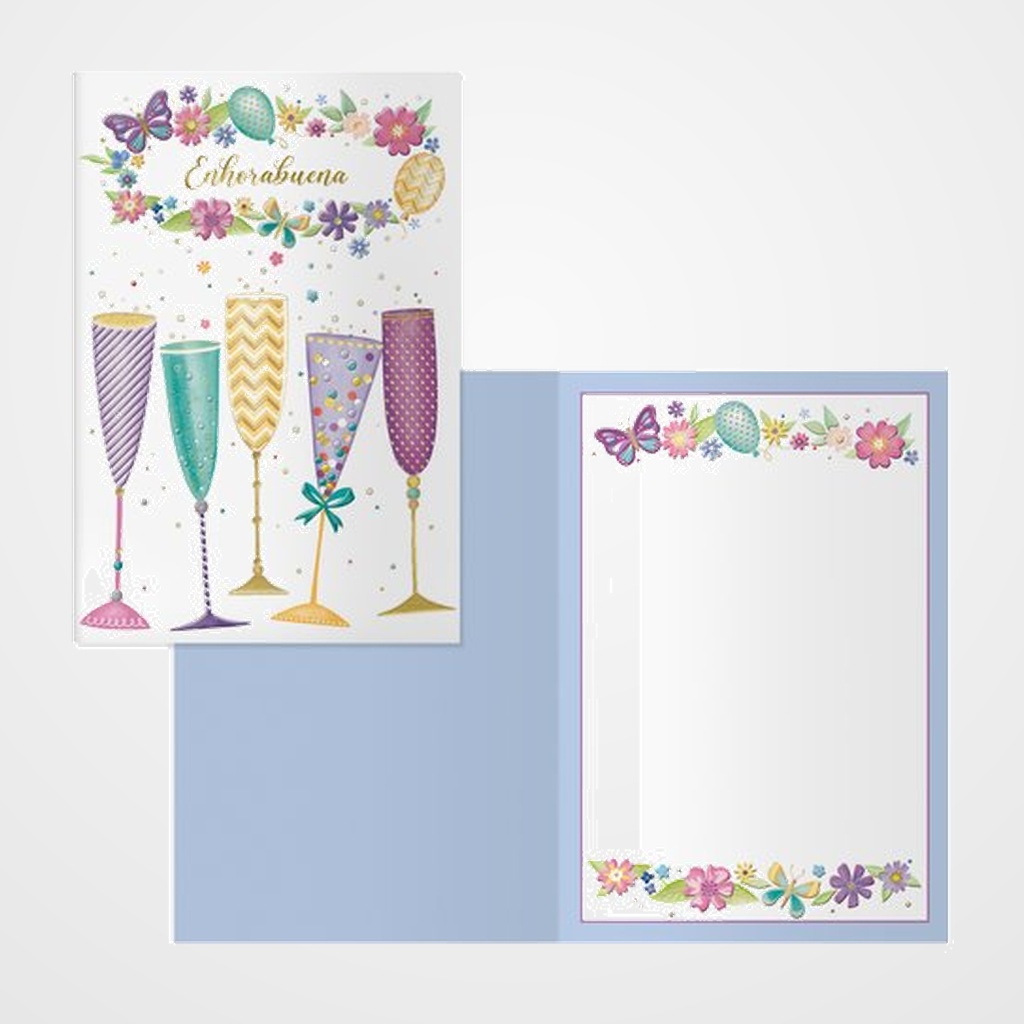 TARJETA DE FELICITACION DOHE 115x170 COPAS
