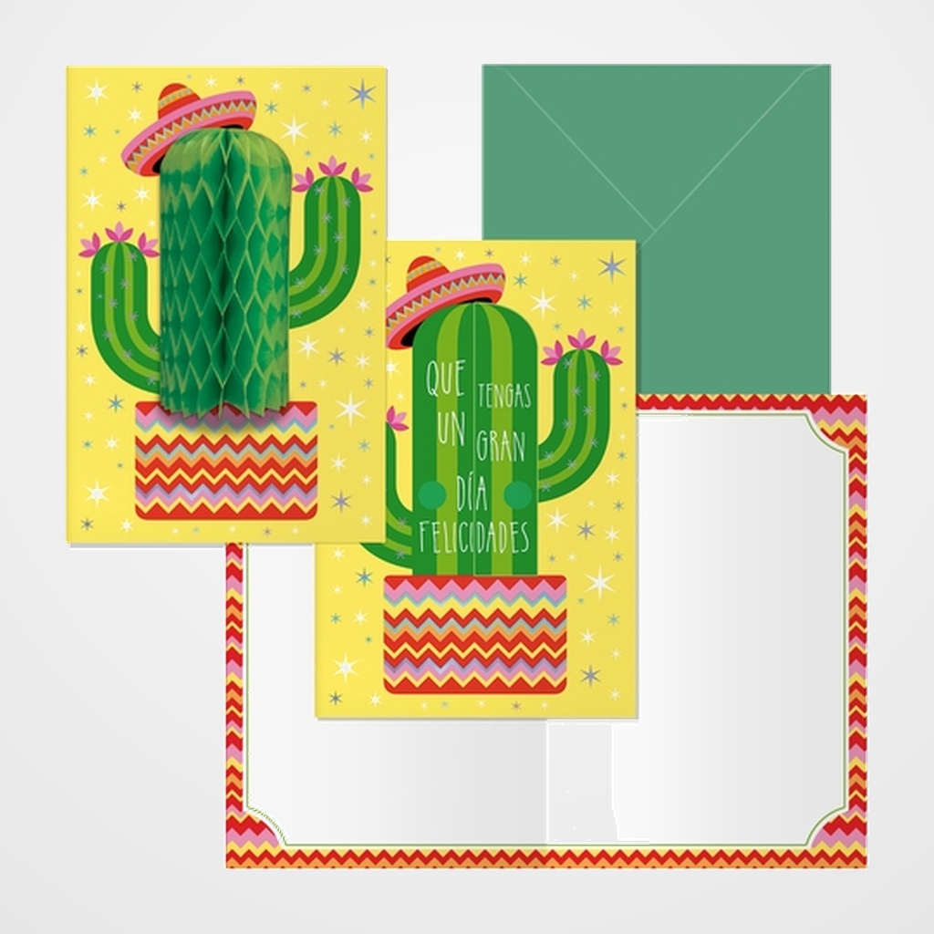 TARJETA GUIRNALDA DOHE CACTUS PACK DE 6