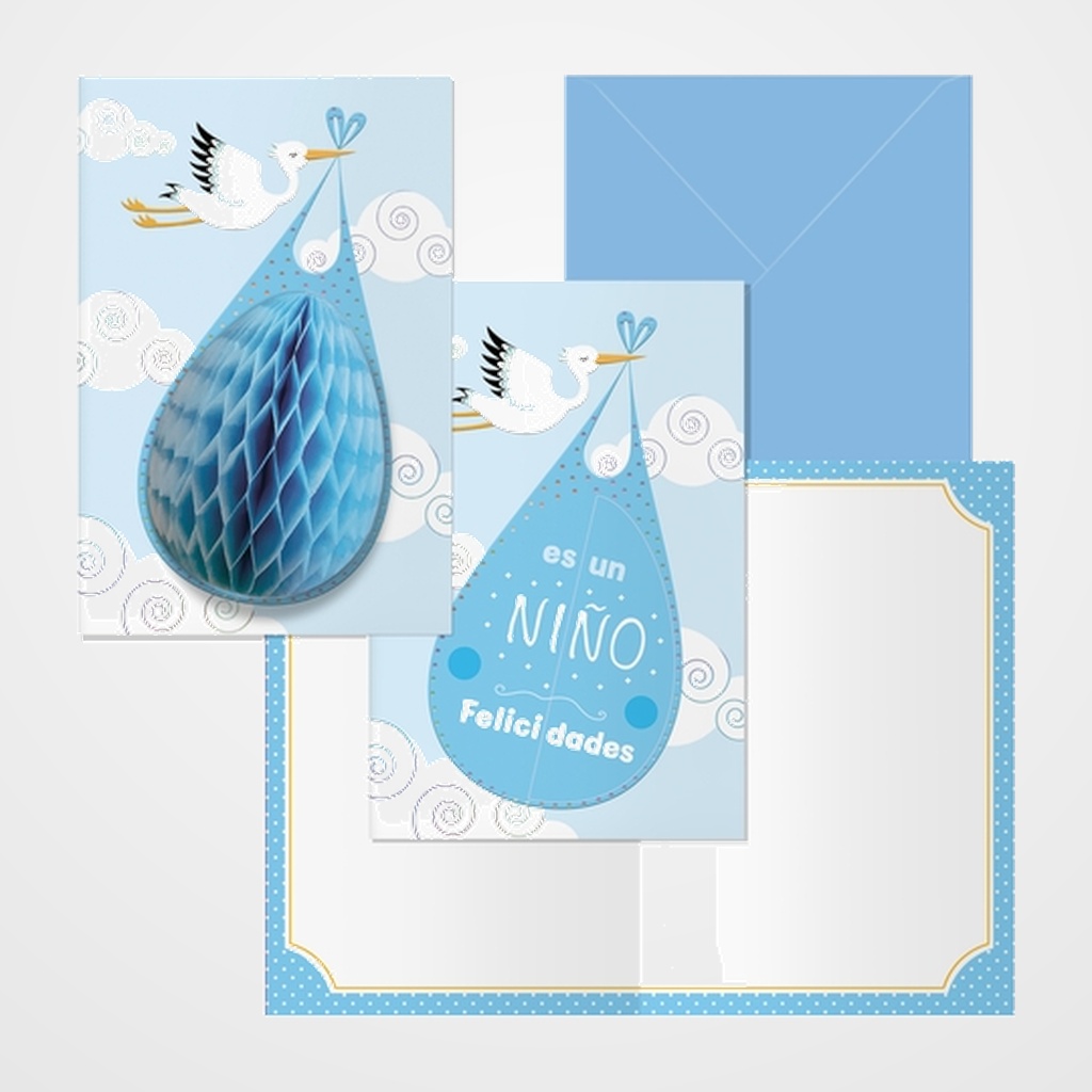 TARJETA GUIRNALDA DOHE CIGÜEÑA PACK DE 6