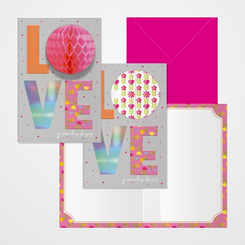 TARJETA GUIRNALDA DOHE LOVE PACK DE 6