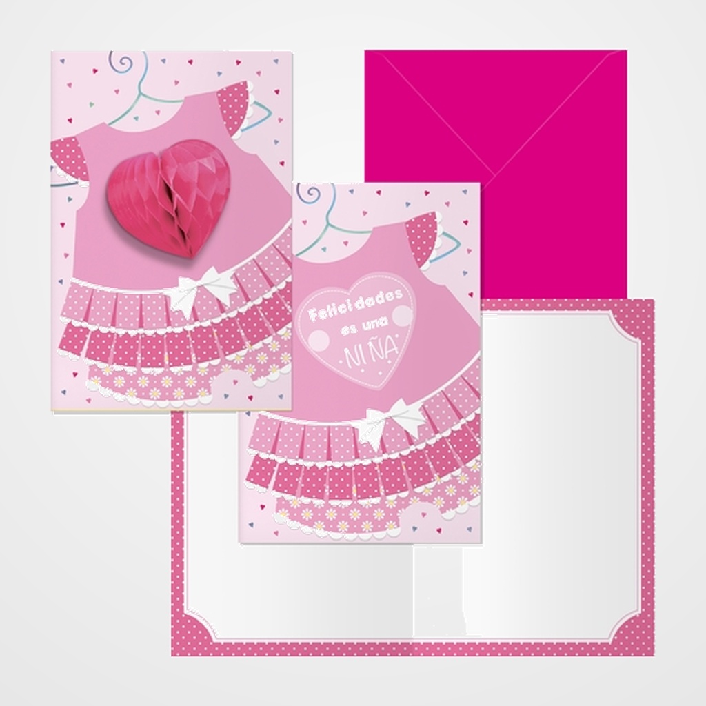 TARJETA GUIRNALDA DOHE VESTIDO PACK DE 6