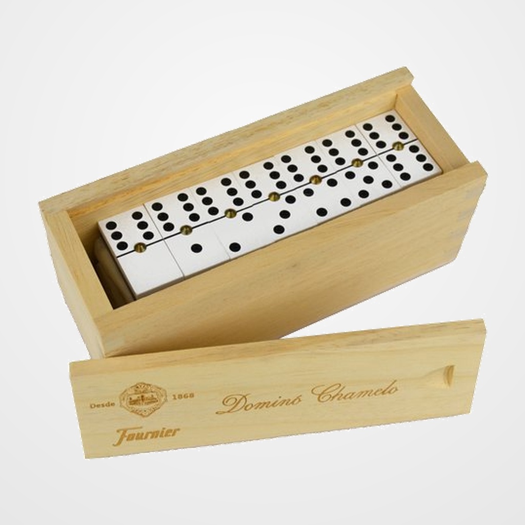 JUEGO DOMINO CHAMELO CELULOIDE CAJA MADERA