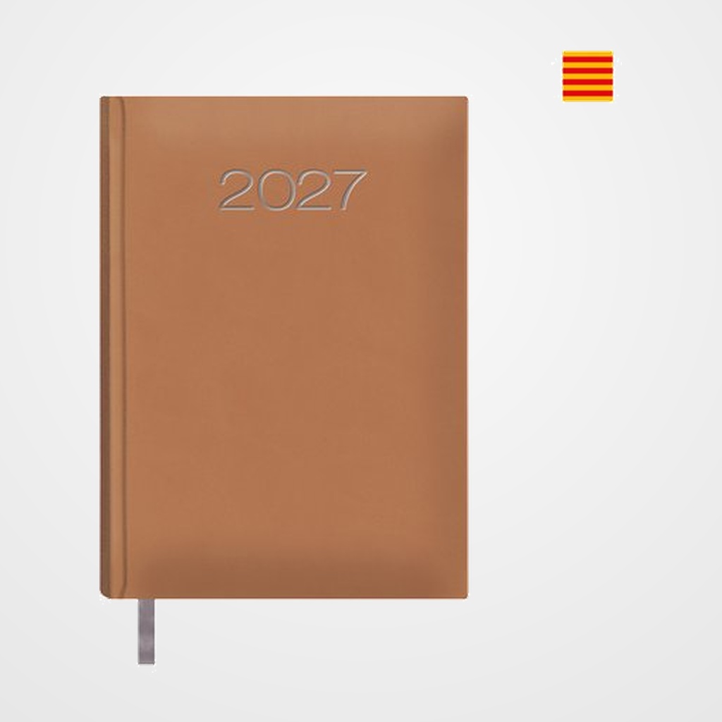 AGENDA ANUAL (2027) CATALAN DOHE LISBOA COSIDA tapa EXTRA POLIPIEL 140x200 D/P CAMEL