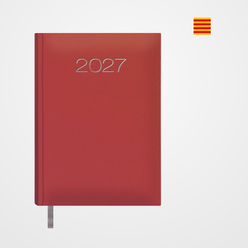 AGENDA ANUAL (2027) CATALAN DOHE LISBOA COSIDA tapa EXTRA POLIPIEL 140x200 D/P VERMELL