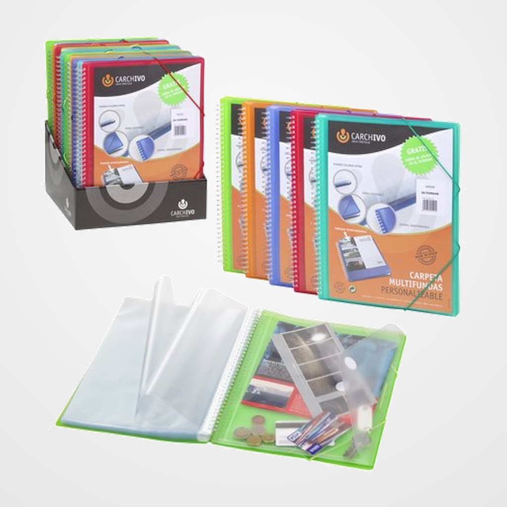 CARPETA FUNDAS (TARIFARIO) CARCHIVO ESPIRAL PP COMODIN A4 60 F.