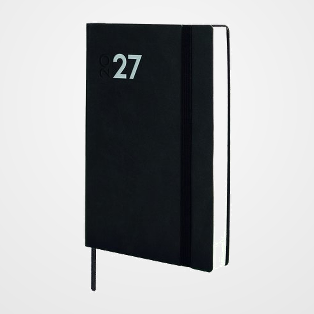 AGENDA ANUAL (2027) CATALAN FINOCAM DYNAMIC MARA COSIDA tapa FLEXIBLE con GOMA Y4 120x170 D/P NEGRE