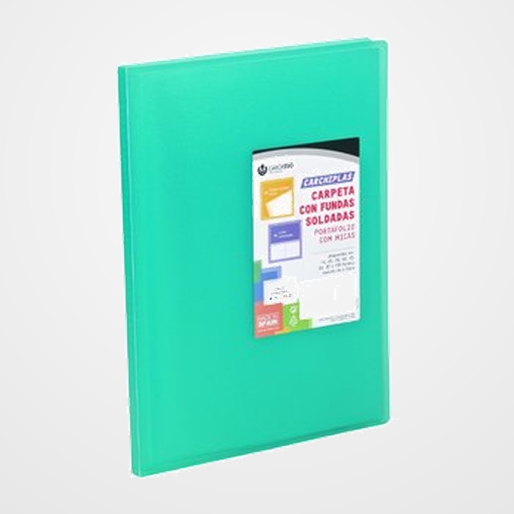 CARPETA FUNDAS (TARIFARIO) CARCHIVO PP CARCHIPLAS-BOOK FLEXIBLE A4  20 F. VERDE