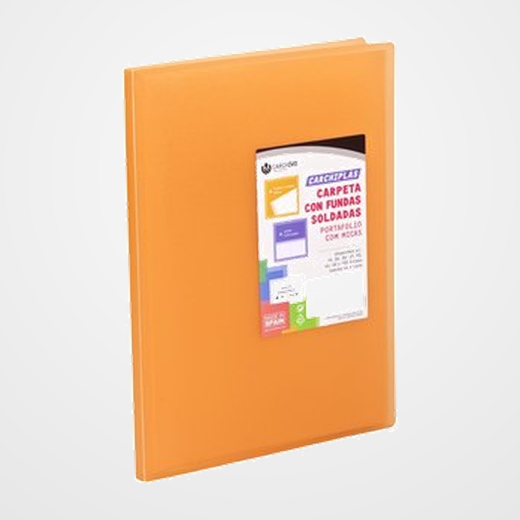 CARPETA FUNDAS (TARIFARIO) CARCHIVO PP CARCHIPLAS-BOOK FLEXIBLE A4  30 F. NARANJA