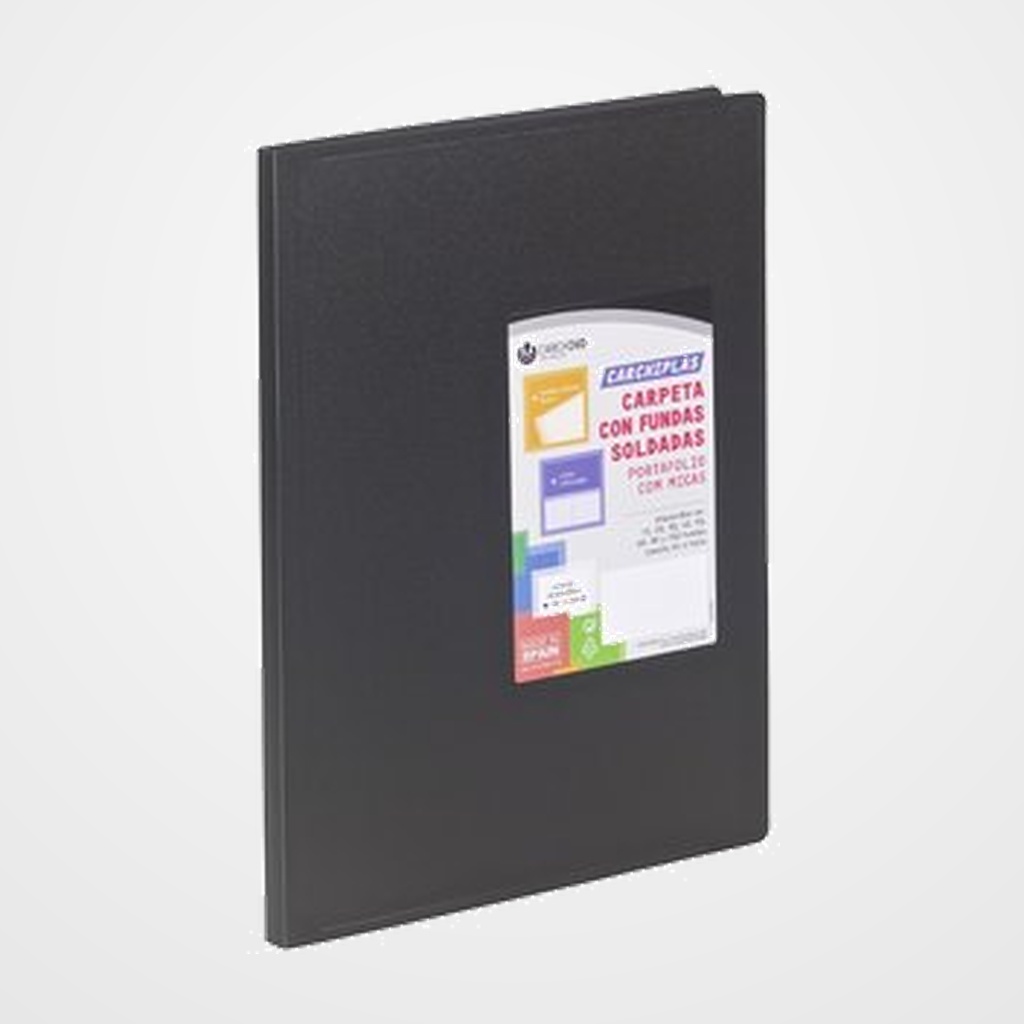 [15302300] CARPETA FUNDAS (TARIFARIO) CARCHIVO PP CARCHIPLAS-BOOK FLEXIBLE A4  50 F. NEGRO