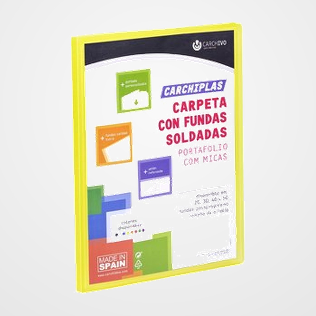 CARPETA FUNDAS (TARIFARIO) CARCHIVO PP CARCHIPLAS-BOOK FLEXIBLE CANGURO A4  20 F. AMARILLO