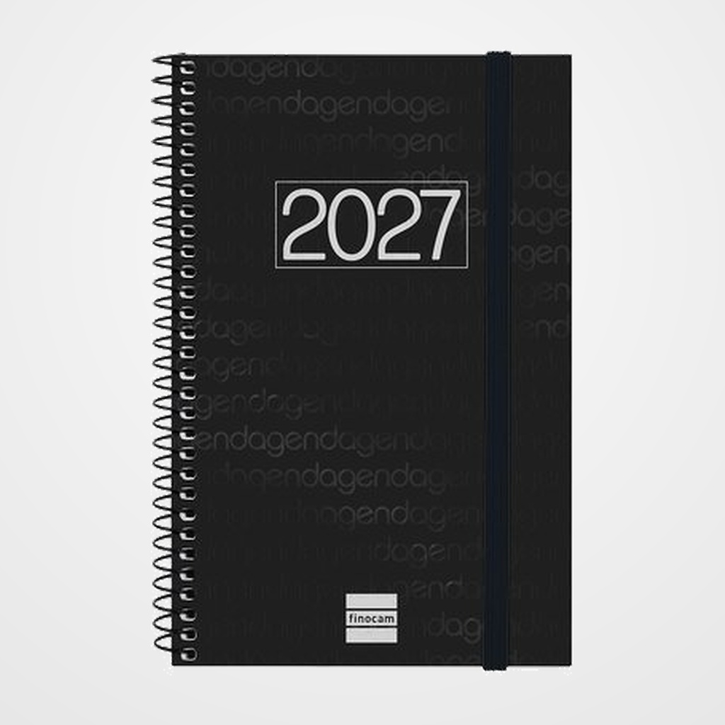 AGENDA ANUAL (2027) CATALAN FINOCAM ESPIRAL BASIC YEAR ESPIRAL tapa PP con GOMA E5 117x181 S/V APAIS. NEGRE